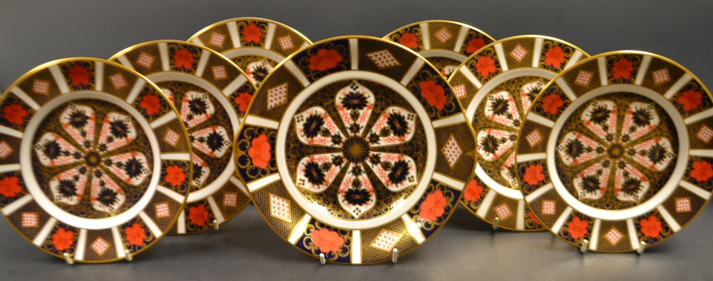 A set of six Royal Crown Derby 1128 Imari dessert plates, 21.5cm diam.