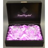 A pair of Edinburgh lead  crystal brandy glasses,