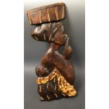 Tribal Art - an African wall plaque as a mother and child,