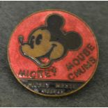 Enamel Mickey Mouse chums badge;