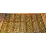 Door furniture- seven brass Rococco style finger plates