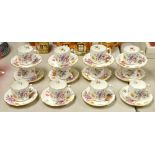 A set of twelve Royal Crown Derby Posies coffee cups and saucers