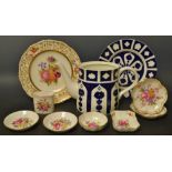 A Royal Crown Derby - A scalloped plate, Posie ware,