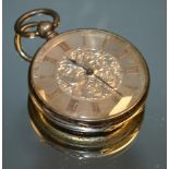 A silver faced fob pocket watch, S.