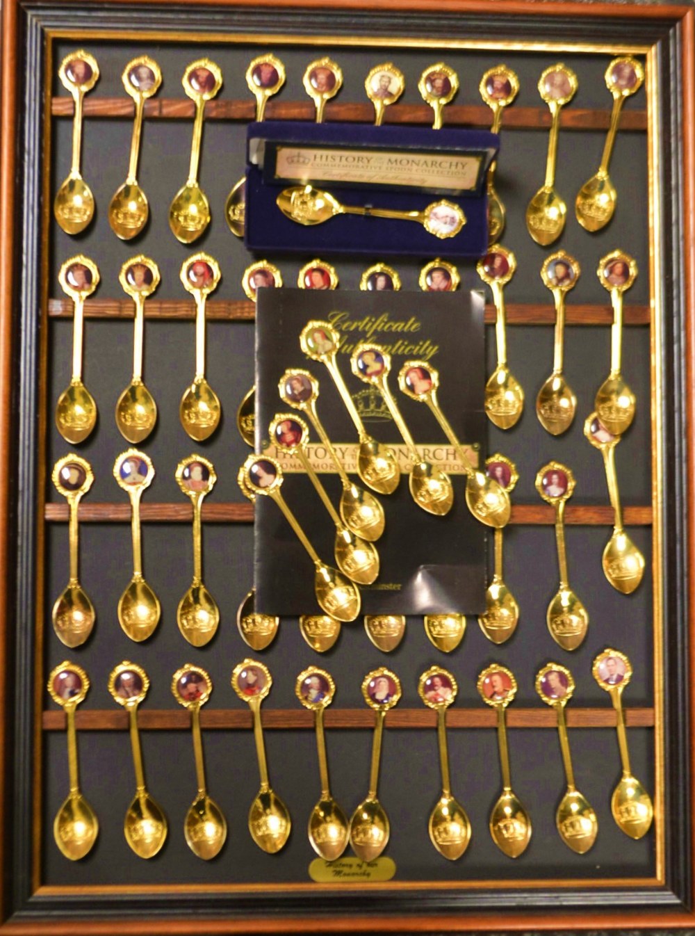 A set of forty commemorative 22 ct gold plated tea spoons, limited edition 1135/9500,