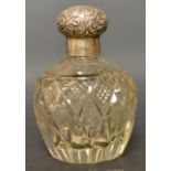 Large cut glass scent bottle,