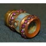 A 19th century mother of pearl and amethyst monocular