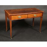 A 19th century satinwood crossbanded mahogany and parquetry  rectangular side table,