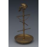 A late 19th/ early 20th century French gilt brass novelty ring tree,