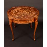 A 19th century mahogany and inlaid card table,