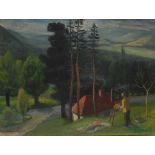 Károly 
The Country Artist
bears signature, oil on canvas,