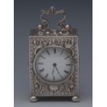 A Victorian silver carriage timepiece, 4.