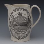 An 18th century Baddeley Creamware Cotton Spinners jug,