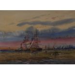 Michael Crawley (Contemporary)
River Thames, Off Tilbury
signed, watercolour, 29.5cm x 39.