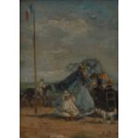 In the manner of Eugene Boudin
Windy Day
bears  initials,  oil on panel,