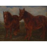 English School (late 19th century)
Chestnut Shetland Ponies
oil on board,