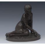 Italian School (19th century), a dark patinated Grand Tour bronze, after the Antique, oval base, 21.
