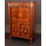 A 19th century French Empire kingwood crossbanded mahogany secrétaire à abattant, one long drawer,