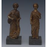 Grand Tour School (18th/early 19th century), a pair of gilt bronzes,