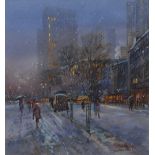 Michael Crawley (Contemporary)
Snowy Day, 110th Street, Central Park, New York
signed, watercolour,