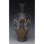 A Doulton Lambeth inverted baluster vase, of Islamic inspiration,