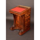 An early Victorian Irish rosewood davenport, attributed to J J Byrne, Dublin,
