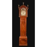 A George III mahogany Channel Islands longcase clock, the 31cm square brass dial inscribed Lewis,