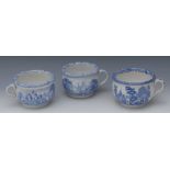 A 19th century Davenport blue and white pottery dining room chamber pot,