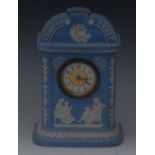 A late 19th/early 20th century Wedgwood Jasperware mantel clock,