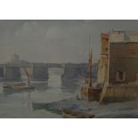 Frank Sherwin (1896-1986) 
Boats in the Harbour
signed, watercolour,