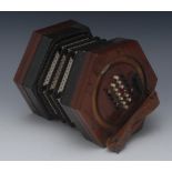 A 19th century mahogany concertina, by C.