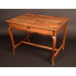 A 19th century French Provincial fruitwood rectangular side table,