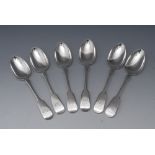 A set of six Fiddle pattern dessert spoons, William Rawlings Sobey, Exeter 1844, 10.