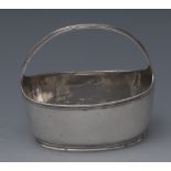 A George III silver condiment trug, reeded arched handle and borders, 8.