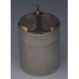 A French silver coloured engine turned cigarette canister, by Louis Ravinet & Charles Denfert,