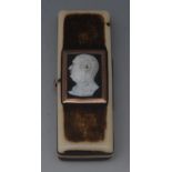 A George III ivory rounded rectangular toothpick case,