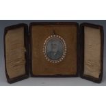 English school 19th/20th century, a portrait miniature, gentleman with full white beard,