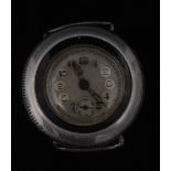 An early Rolex Hermetic silver case wristwatch head, patented 1923,