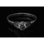 A diamond solitaire ring, round brilliant cut diamond, approx 0.