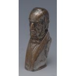 A novelty silvered vesta case, as William Gladstone, bust length, 5.5cm long, c.