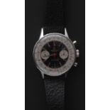 A rare Breitling 808 Chronomat Chronograph wristwatch, black & silver dial,