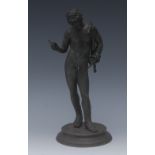 Italian School (19th century), after the antique, a Grand Tour bronze, Narcissus, circular base, 26.