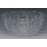 A Lalique clear glass Epis bowl, moulded with a band of barley ears,  moulded and etched marks,