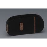 A George III curved rectangular tortoiseshell snuff box,