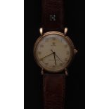 A gentleman`s 9ct gold C63 Rolex `Precision` Shock-Resisting wristwatch, cream dial,