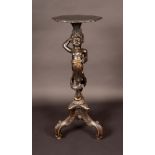 A 19th century giltwood and ebonised torchere stand,