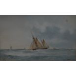 English School (19th century)
Sailing Boat in Choppy Waters
signed with initials, K H, Xmas 1896,