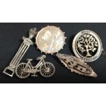 An Edwardian silver brooch, as a bicycle, Crisford & Norris,