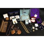 Costume Jewellery - a Swarovski crystal pendant and earring suite, boxed;  another,