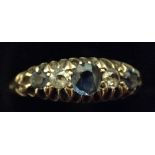 A diamond and sapphire five stone ring,